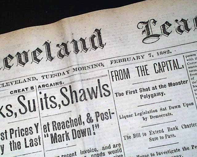 John L Sullivan vs Paddy Ryan Boxing Title Mississippi City MS 1882 Newspaper  