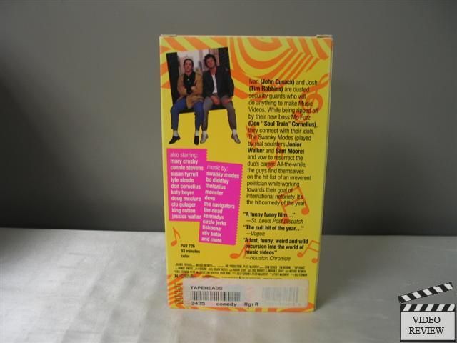 Tapeheads VHS 1992 John Cusack Tim Robbins Don "Soul Train" Cornelius 075051726933  