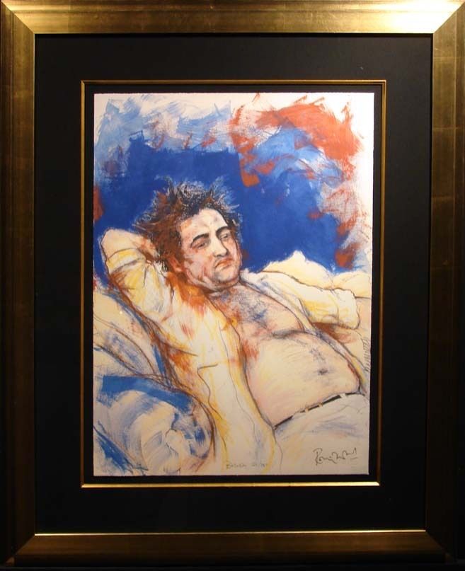 Ronnie Wood "Belushi" John '05 Custom Frame Hand Signed Art L K SUBMIT OFFER  