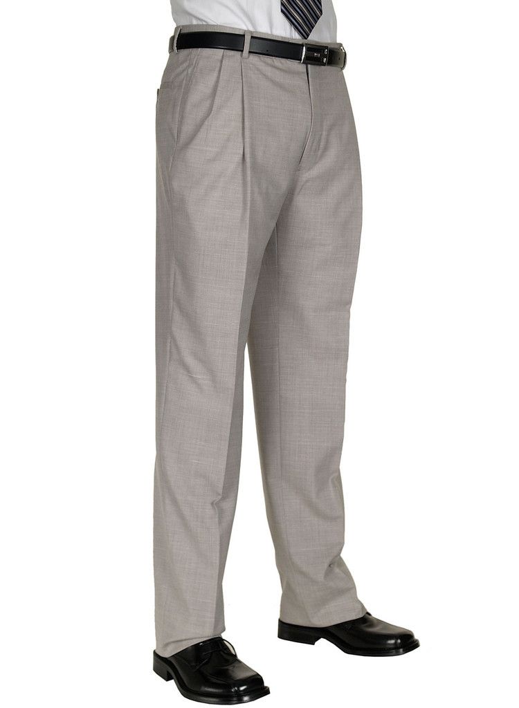 Joseph Abboud Mens Gray Wool Linen Pleated Dress Pants  