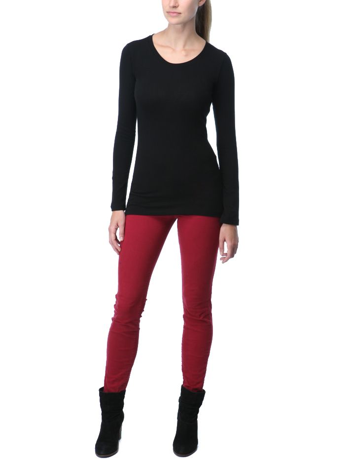 TRESICS Basic Long Sleeve Crew Neck Top  