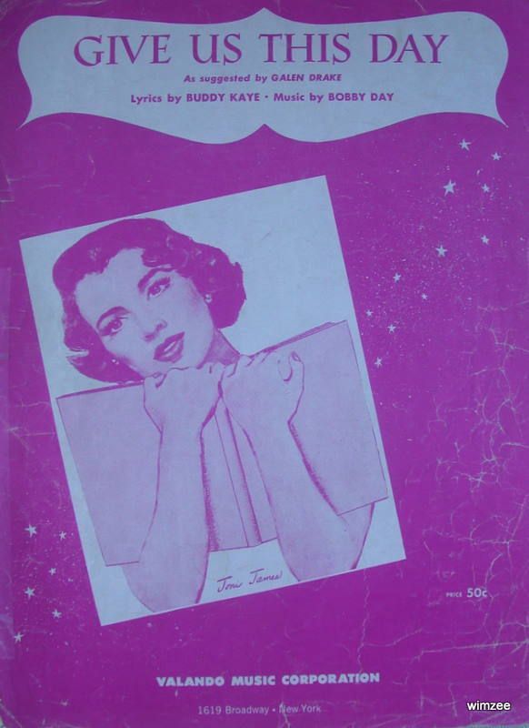 Sheet Music Give US This Day Joni James 1956 Piano Vocal  