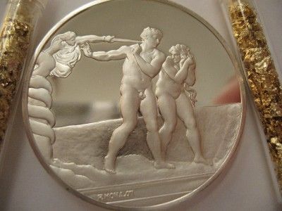 1 3 OZ 925 SILVER COIN THE EXPULSION MICHELANGELO GOLD  