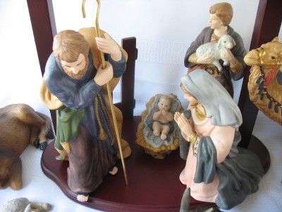 Kirkland Signature Costco 13 Piece Porcelain Nativity with Wood Creche  