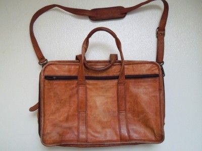 JOURDAN VTG Brown Leather Briefcase Many Compartments  