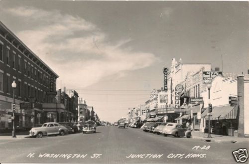 Washington Street Junction City KS RP Postcard