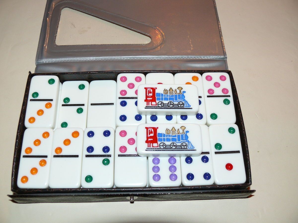 JUMBO DOMINO SET/ 28 COLORED DOTS HEAVY DOMINOES/ TOURNAMENT DOMINOES