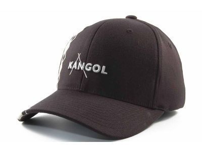 KANGOL Argyle Stripe Flex Fit Hat Cap New RARE s M Black Grey