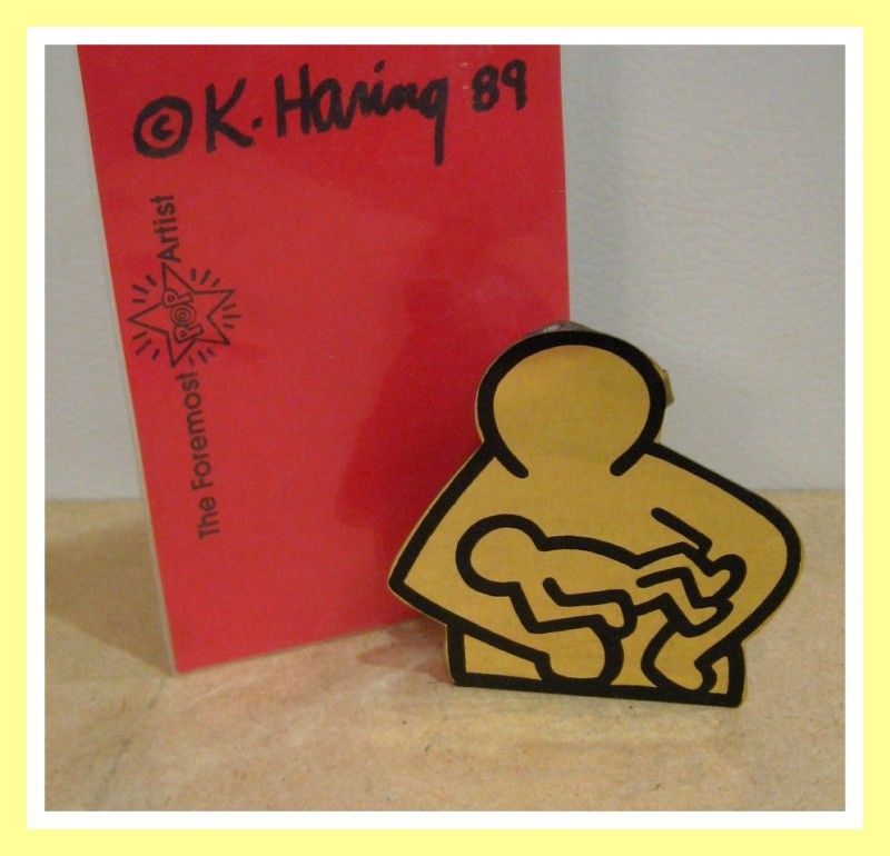 RARE Keith Haring Metal Clip Ornament Pop Shop 1989