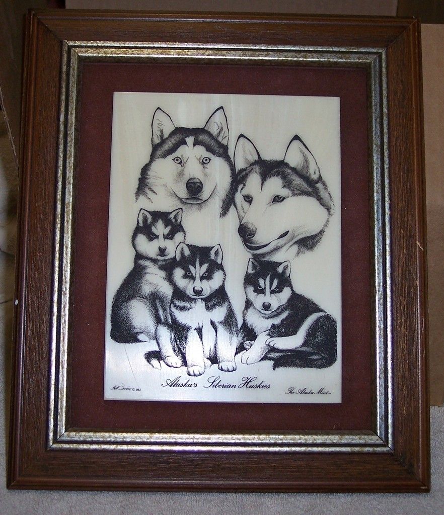 Kiana Alaska Etchings Siberian Huskies by Bill Devine Alaska Mint