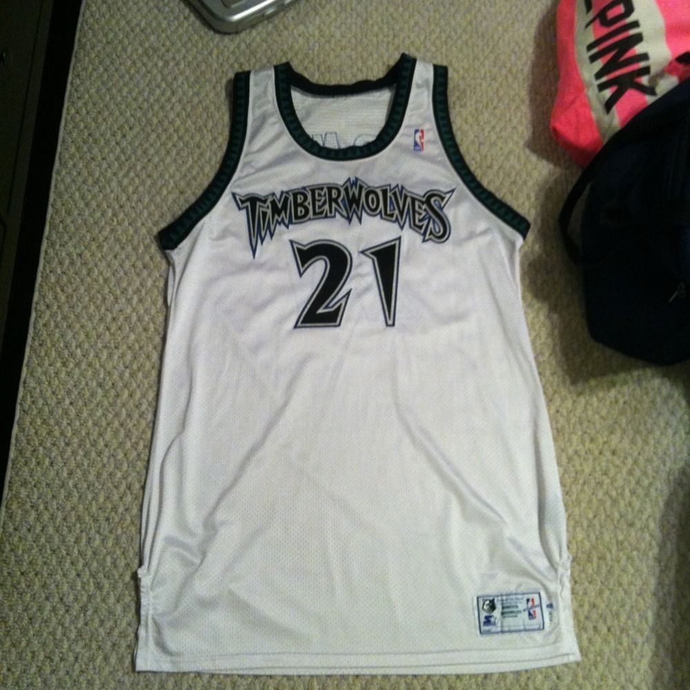 KEVIN GARNETT GAME CUT TEAM ISSUED MINNESOTA TIMBERWOLVES JERSEY 1998