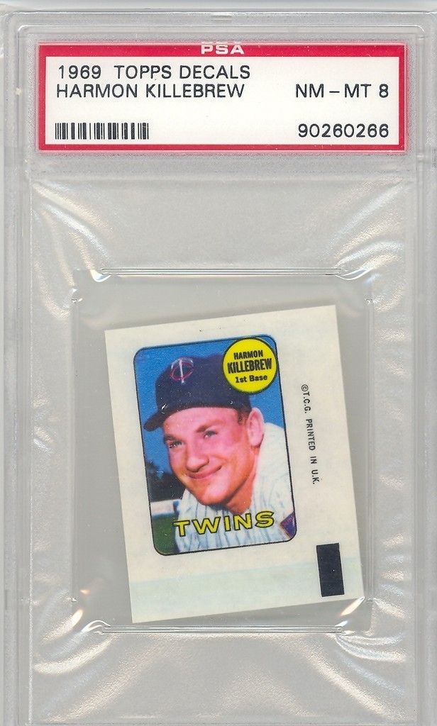 1969 Topps Decals Harmon Killebrew HOF PSA8 PSA