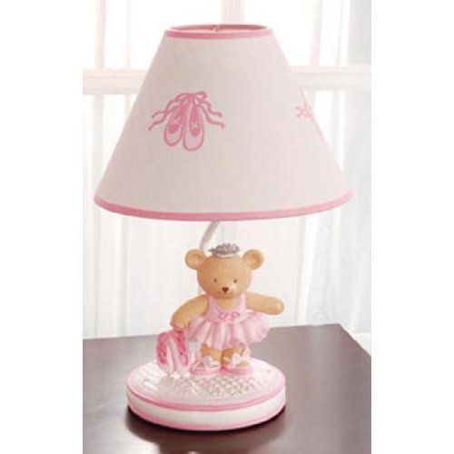 Kids Line Twirling Around Ballerina Bear Lamp Base & Shade Pink Baby