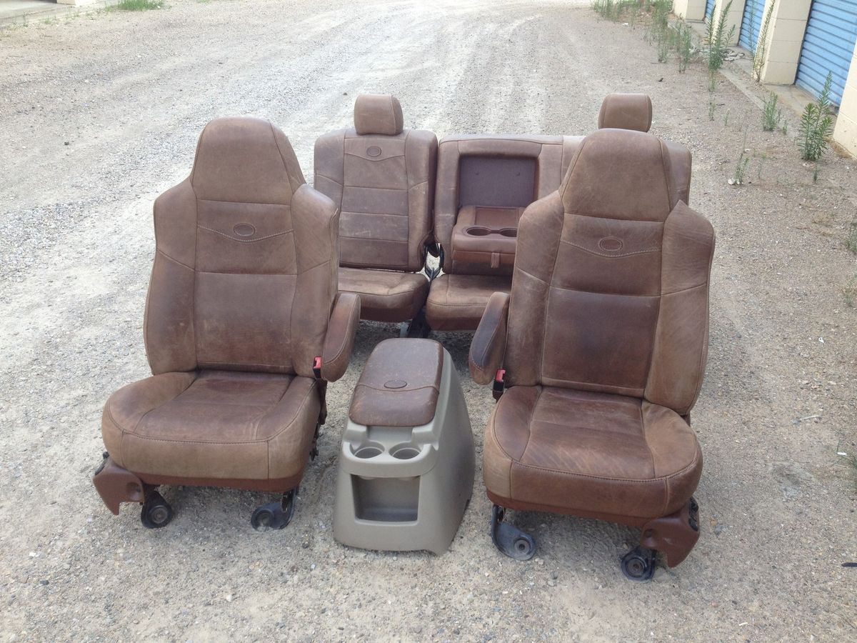 99 2010 Ford F250 F350 King Ranch Leather Seats Buckets Nice No Rips