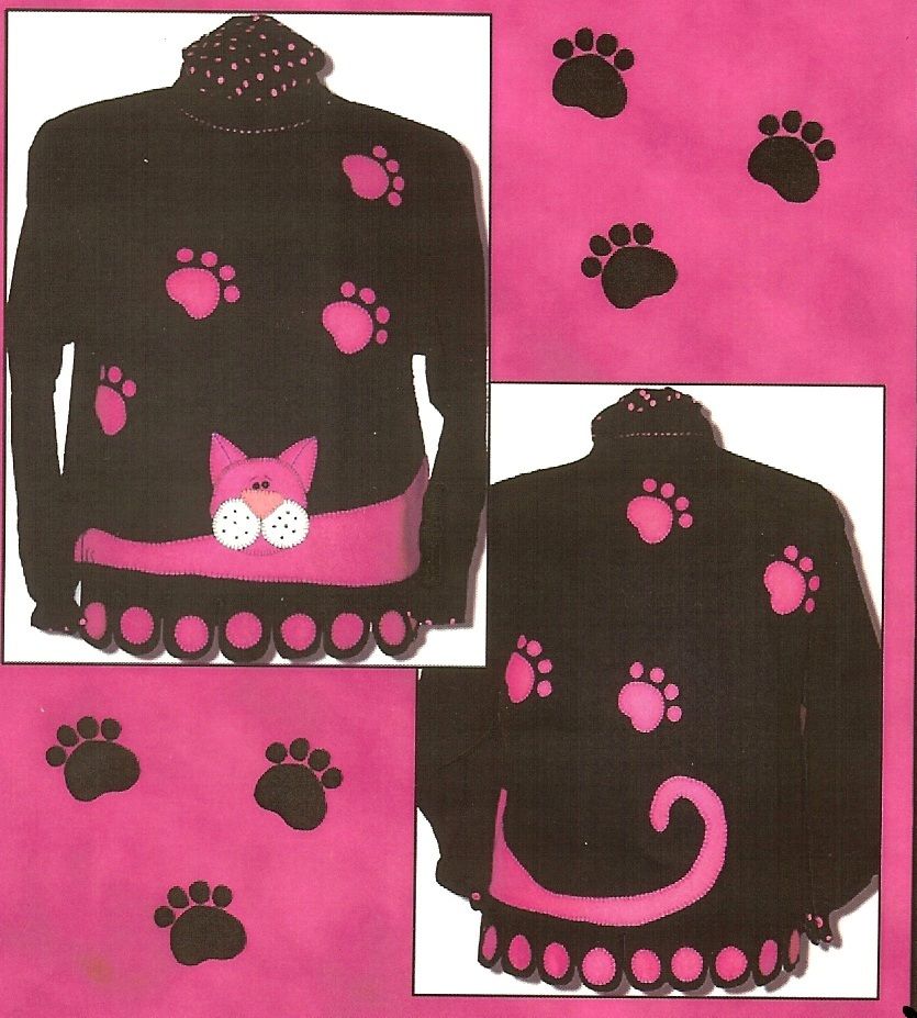 NEW PATTERN ~ MAKES STRETCHED CAT ~ SWEATSHIRTS ~ MAKE ANY SIZE ~