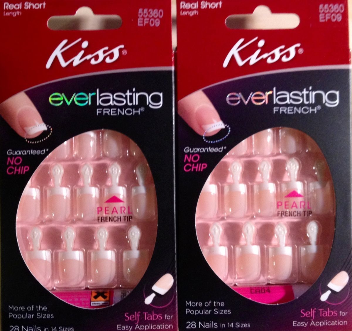 Pack Kiss Everlasting Nails Pearl Tip Real Short Guaranteed No