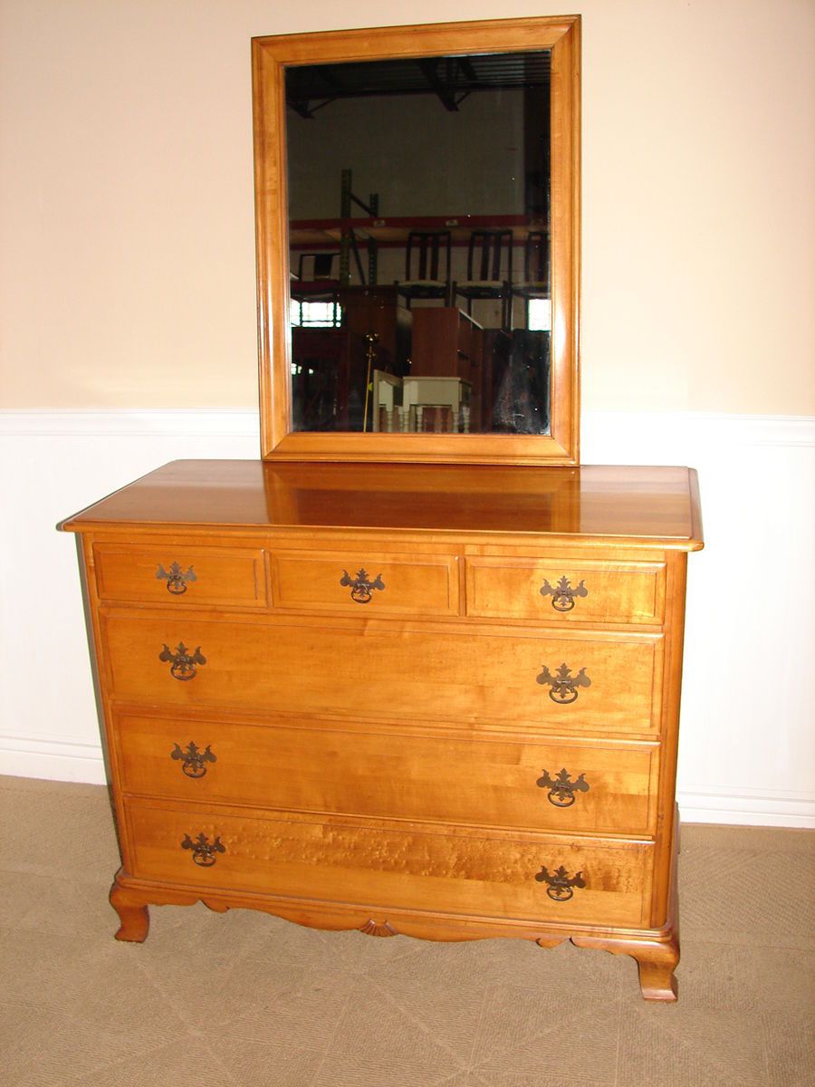 Kling Maple Dresser and Mirror 6 Drawer Chest Olde Orcharde Finish