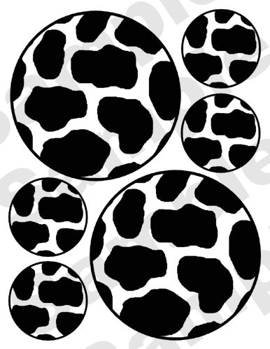 Dairy Cow Black Circles Polka Dots Nursery Baby Kitchen Wall Art