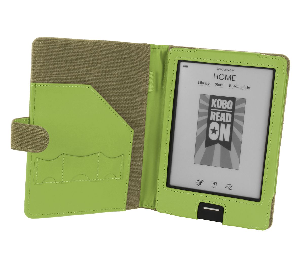Kobo eReader Touch Edition Natural Hemp Book Style Cover Case Khaki