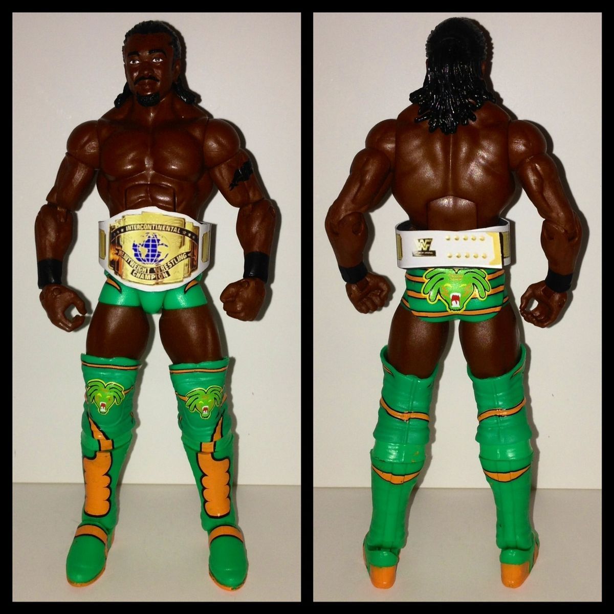 WWE Mattel Kofi Kingston custom IC Belt Wrestling Action Figure Lot