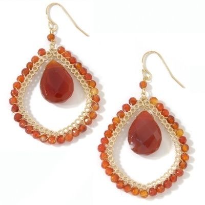  KS Studio by Kendra Scott Gemstone Bead Wrapped Teardrop Earrings