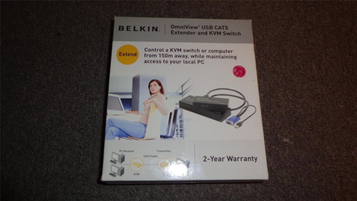 Belkin OmniView USB CAT5 Extender and KVM Switch Part F1D086U