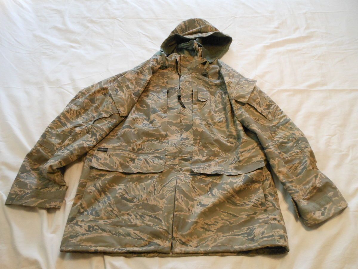 Abu Digital Tiger Parka Medium Long Gortex Gore Tex USAF Jacket Proper