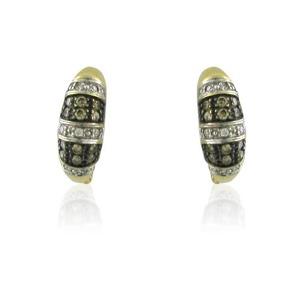 Modern 18K Yellow Gold 0 31ctw Fancy Color Diamond Earrings