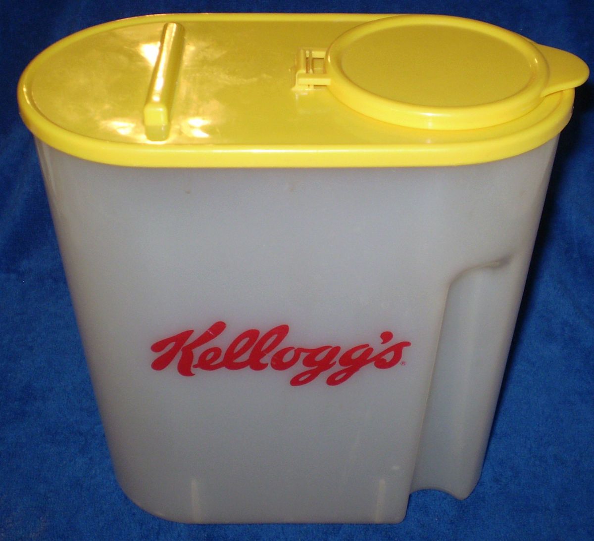 Kelloggs Plastic Cereal Container Large with Yellow Lid 1996
