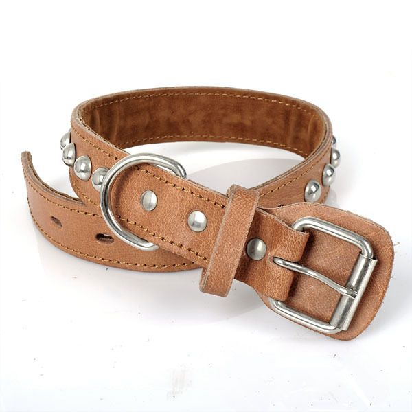 New Heavy Duty Leather Spiked Studded Dog Pet Collar