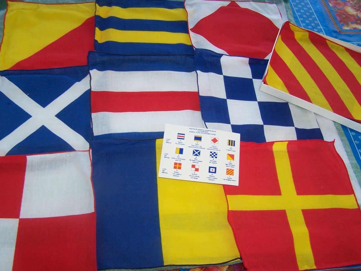 Vintage Nautical Naps/Napkins by Leacock Nautical Signal Flags NIB