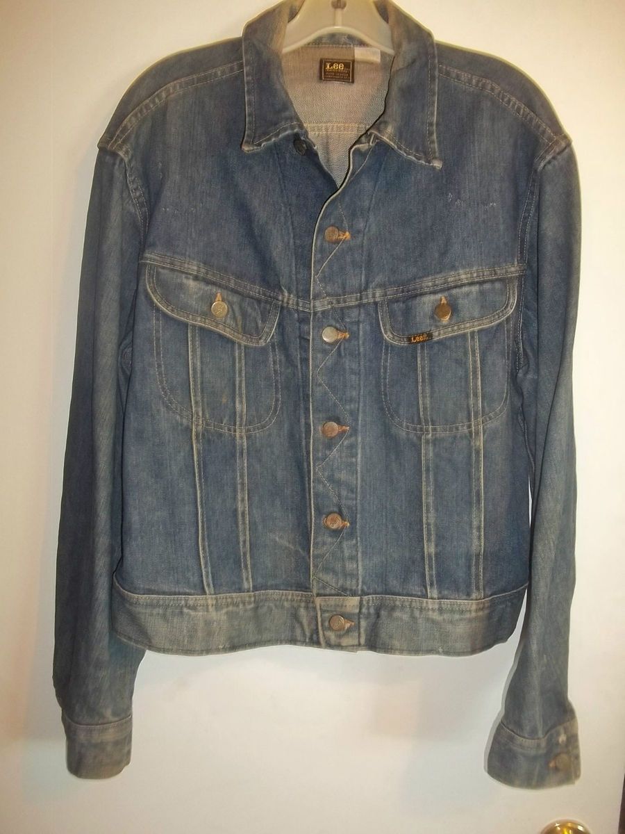 Mens Vintage Lee Sanforized Sz M Denim Jacket 1950s 60S