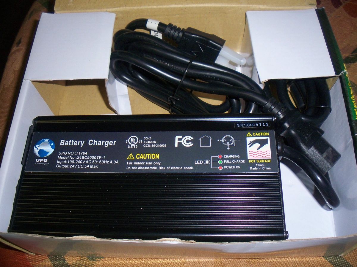 UPG 24 Volt 5A 3 Stage Lead Acid Battery Charger for Wheelchairs