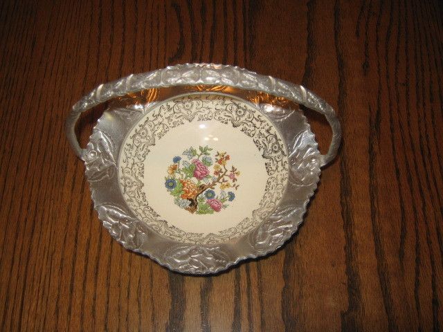 Sweet Aluminum Handled Porcelain Basket Bowl Farber Shlevin