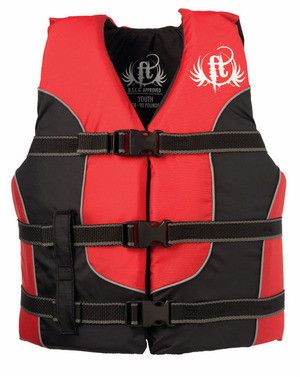 Full Throttle Youth Nylon Life Jacket Vest Red