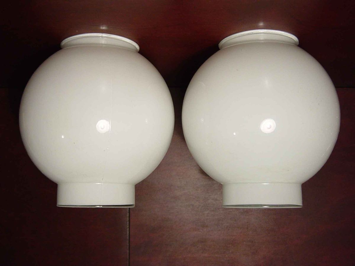 VINTAGE PAIR BALL STREET LIGHT LAMP GLOBE SET RETRO EAMES ERA MID