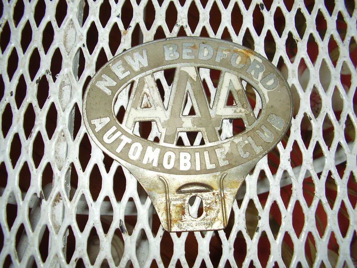 Vintage New Bedford Massachsetts AAA License Plate Topper