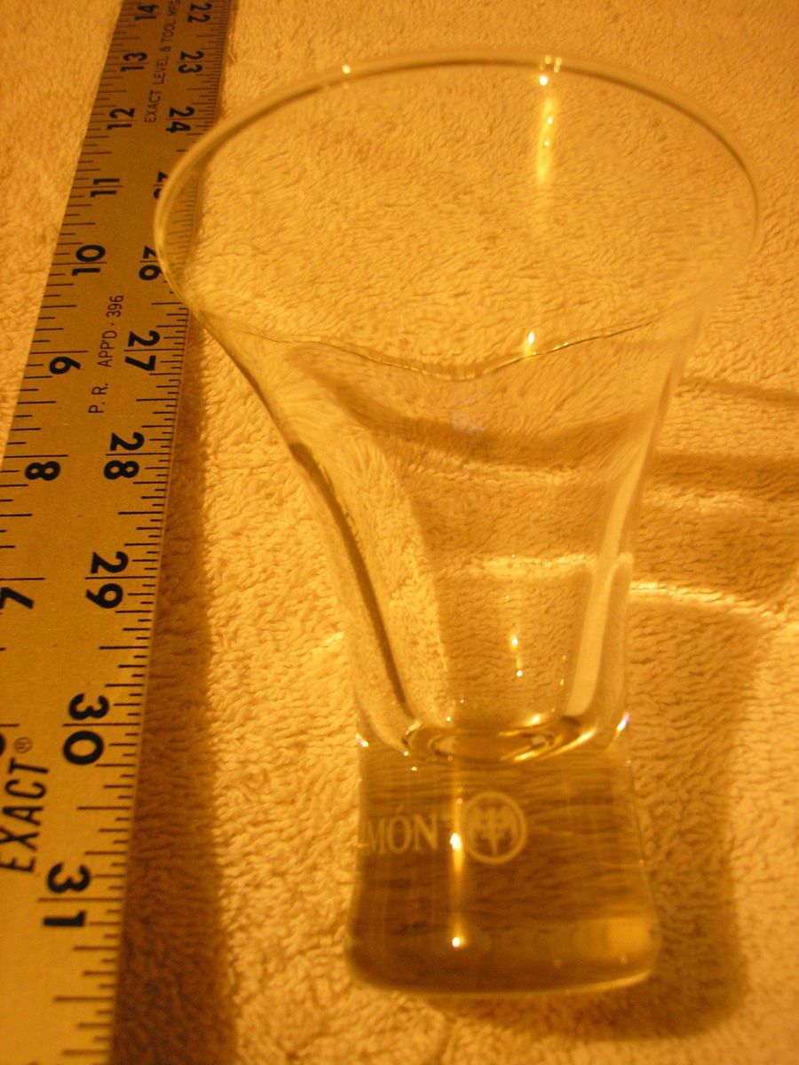 BACARDI RUM LIMON GLASS LEMON IN THE BOTTOM ETCHED BASE LIQUOR NEW