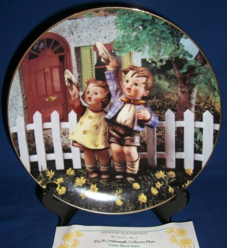 MJ Hummel Come Back Soon Little Companions Plate D COA