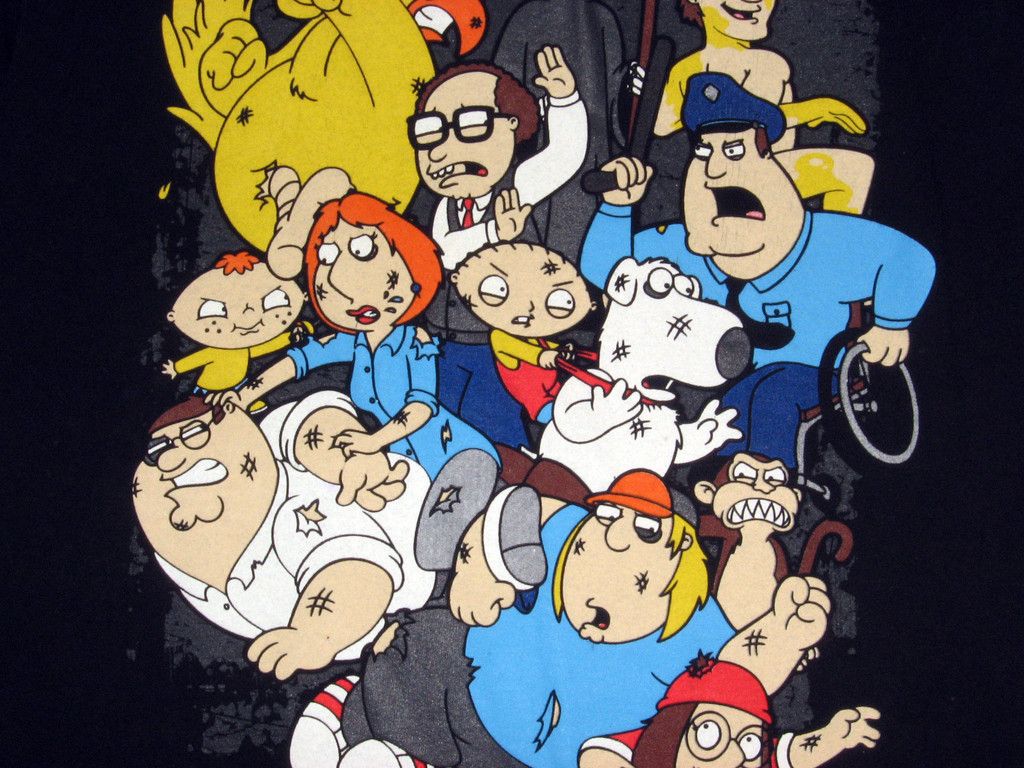 Cast Super Brawl T Shirt Peter Griffin Lois Stewie Meg Sz Large