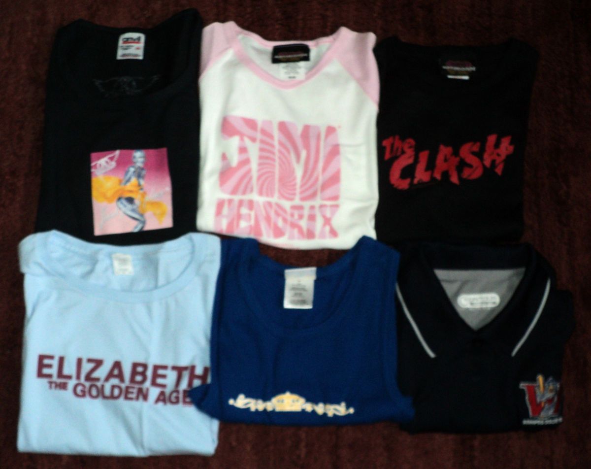 Shirt Wholesale Lot Hendrix Aerosmith Clash Elizabeth Goldeyes