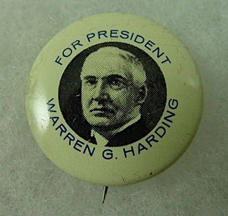 1920 Warren Harding President Campaign Button Repro