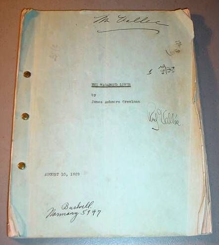 Authentic Personal Rudy Vallee Vagabond Lover Signed Script 1929