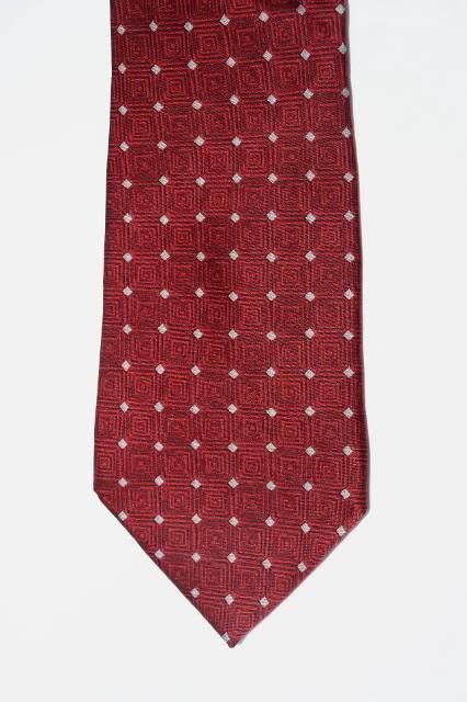 Zylos Gold Machado Mens Silk Tie Red Silver Check 625