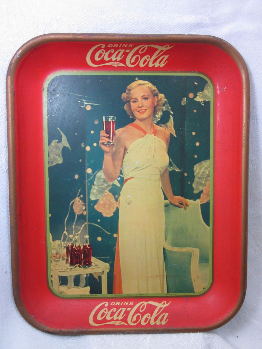 Vintage 1935 Coca Cola Tray Madge Evans 13 5x10 5