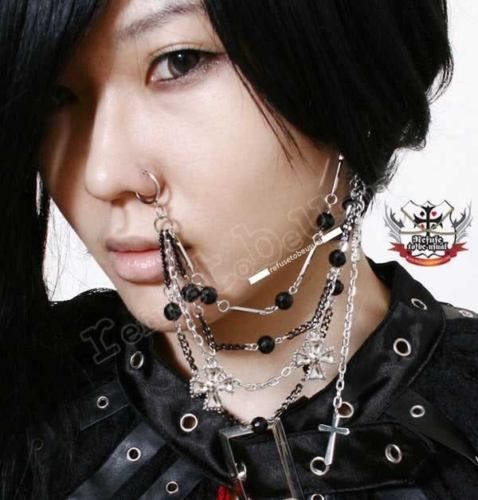 Gothic Doll Mana EGL Visual Kei Earring Nose Rein Chain