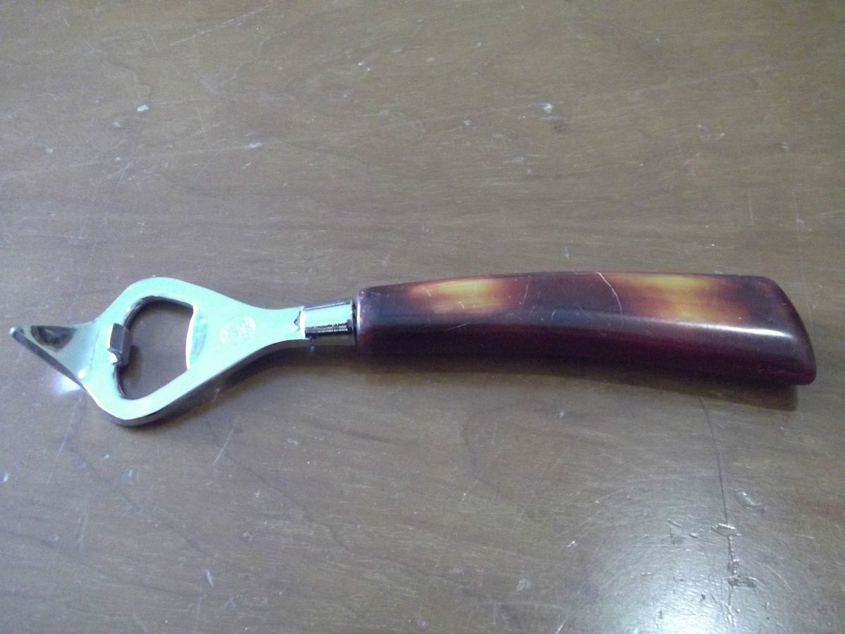 Vintage 1950s Glo Hill Mahogany Marble Bakelite Bottle Opener