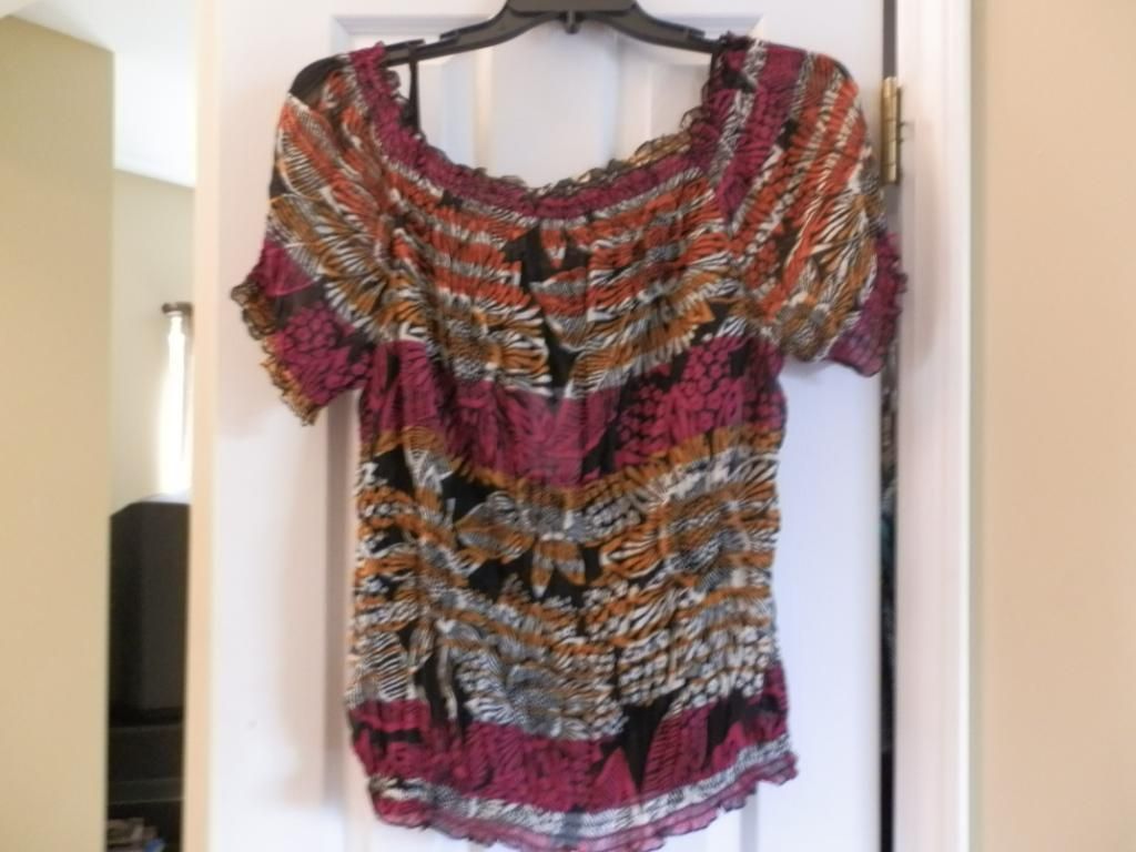 WOMENS MULTI COLOR 2 PC SHEER TOP AND CAMI SET EAST 5TH LABEL SIZE XL