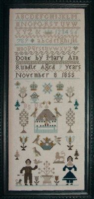 Mary Ann Randle 1855 Sampler Historic Stitches Chart