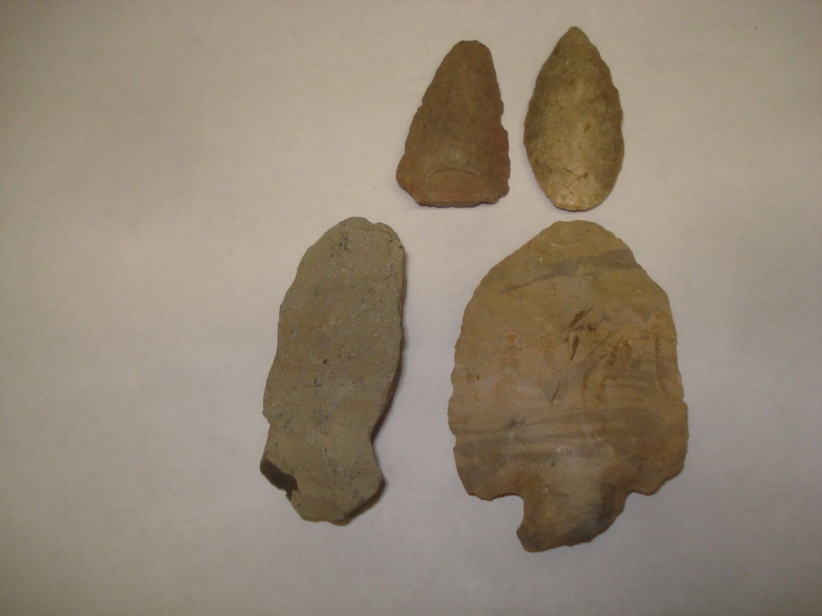 Indian 4 Arrowheads Points Scraper 1 Martindale Sunfield MI